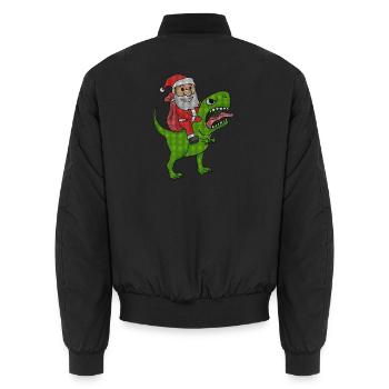 Effet de Noël laid de dinosaure de Noël - Bomber unisexe - noir - Dos - AI Model Male 185 light (185cm)