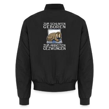 Büro Spruch lustig Faultier Laptop - Unisex Bomberjacke - Schwarz - Hinten - AI Model Male 185 light (185cm)