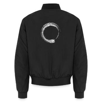 Kreis Design Bürste Symbol weiß - Unisex Bomberjacke - Schwarz - Hinten - AI Model Male 185 light (185cm)