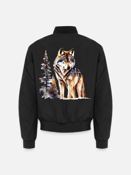 Loup - Bomber unisexe - noir