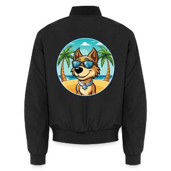Stabij Hunderasse Cartoon Sonnenbrille Strand - Unisex Bomberjacke - Schwarz - Hinten - AI Model Male 185 light (185cm)