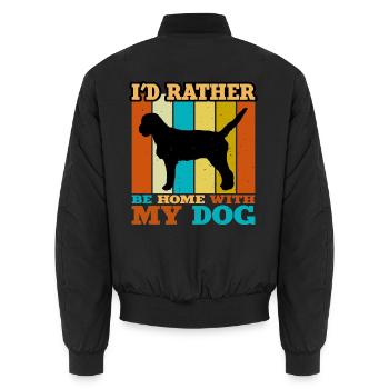 Griffon Fauve De Bretagne Hund Silhouette Retro - Unisex Bomberjacke - Schwarz - Hinten - AI Model Male 185 light (185cm)