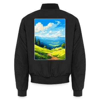 Harz Deutschland Vintage Reiseplakat WPA - Unisex Bomberjacke - Schwarz - Hinten - AI Model Male 185 light (185cm)