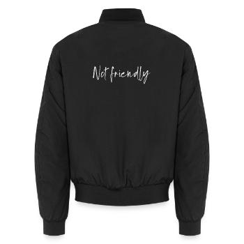 Not friendly - Unisex Bomberjacke - Schwarz - Hinten - AI Model Male 185 light (185cm)