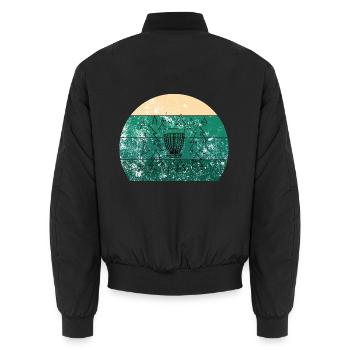 Disc Golf Korb Retro - Unisex Bomberjacke - Schwarz - Hinten - AI Model Male 185 light (185cm)