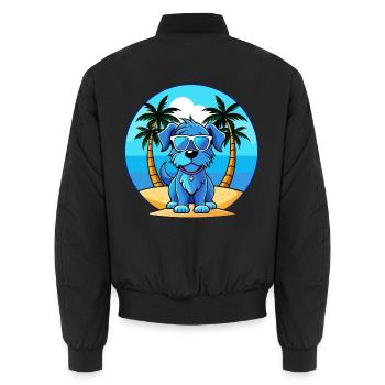 Blaue Picardie Spaniel Hund Rasse Cartoon Sonnenbrille - Unisex Bomberjacke - Schwarz - Hinten - AI Model Male 185 light (185cm)