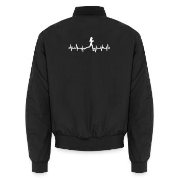 T-shirt Women Running Heartbeat - Unisex Bomberjacke - Schwarz - Hinten - AI Model Male 185 light (185cm)