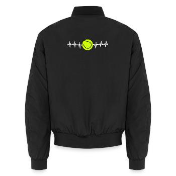 Tennis Heartbeat Shirt Tennis T-Shirt for Players - Unisex Bomberjacke - Schwarz - Hinten - AI Model Male 185 light (185cm)