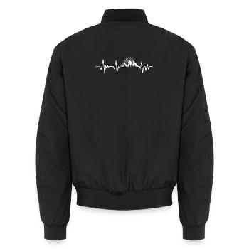 Berg Herzschlag Berg T-Shirt - Unisex Bomberjacke - Schwarz - Hinten - AI Model Male 185 light (185cm)