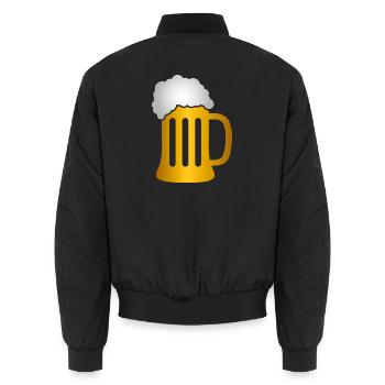 Golden Beer Krug Silhouette - Unisex Bomberjacke - Schwarz - Hinten - AI Model Male 185 light (185cm)