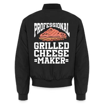 Cheese Making Cheese Lover - Unisex Bomber Jacket - black - Back - AI Model Male 185 light (185cm)