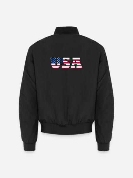 Stars & Stripes Lettermark USA - Unisex Bomber Jacket - black