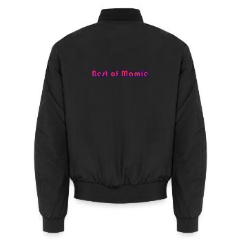 MAMA. MUTTERTAG. SCHÖNEN MUTTERTAG. HERZ - Unisex Bomberjacke - Schwarz - Hinten - AI Model Male 185 light (185cm)