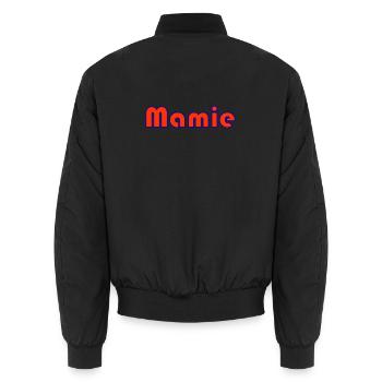 MAMA. MUTTERTAG. SCHÖNEN MUTTERTAG. ICH LIEBE DICH - Unisex Bomberjacke - Schwarz - Hinten - AI Model Male 185 light (185cm)