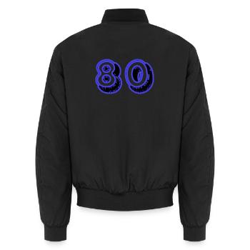ALLES GUTE ZUM GEBURTSTAG. ALLES GUTE ZUM GEBURTSTAG. JAHRESTAG. - Unisex Bomberjacke - Schwarz - Hinten - AI Model Male 185 light (185cm)