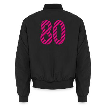 ALLES GUTE ZUM GEBURTSTAG. ALLES GUTE ZUM GEBURTSTAG. JAHRESTAG. - Unisex Bomberjacke - Schwarz - Hinten - AI Model Male 185 light (185cm)