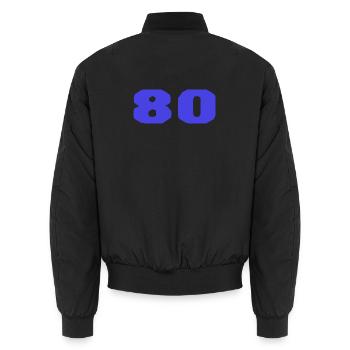 ALLES GUTE ZUM GEBURTSTAG. ALLES GUTE ZUM GEBURTSTAG. JAHRESTAG. - Unisex Bomberjacke - Schwarz - Hinten - AI Model Male 185 light (185cm)