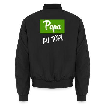 BONNE FÊTE PAPA. PAPA. FÊTE DES PÈRES. PÈRE - Bomber unisexe - noir - Dos - AI Model Male 185 light (185cm)