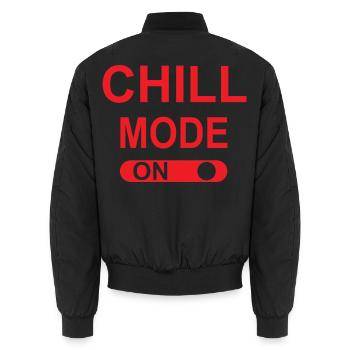 Chill-Modus EIN - Unisex Bomberjacke - Schwarz - Hinten - AI Model Male 185 light (185cm)