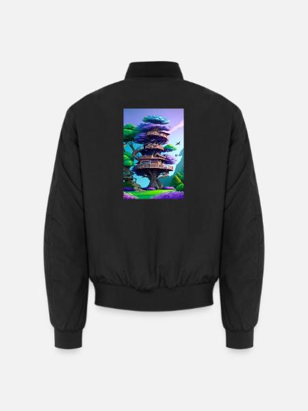 Treehouse Purple - Unisex Bomberjacke - Schwarz