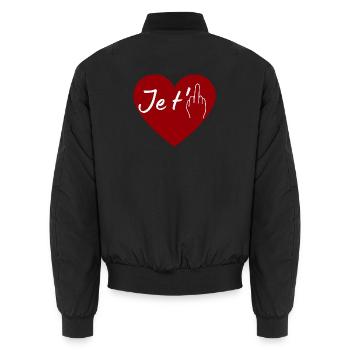 je t'aime fuck you, amour haine - Bomber unisexe - noir - Dos - AI Model Male 185 light (185cm)