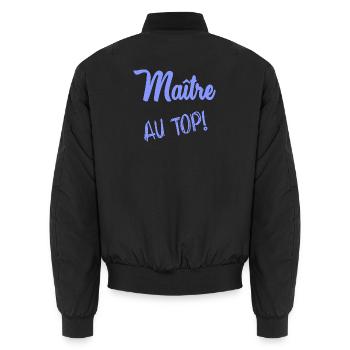MEISTER - Unisex Bomberjacke - Schwarz - Hinten - AI Model Male 185 light (185cm)