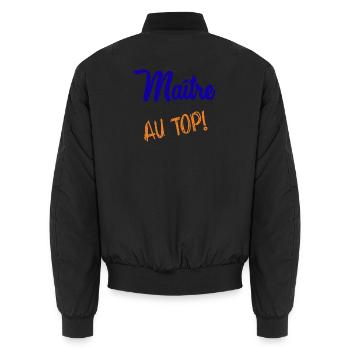 MEISTER - Unisex Bomberjacke - Schwarz - Hinten - AI Model Male 185 light (185cm)