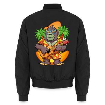 Lustige Gorilla Sommer Strand Sonnenbrille Hawaiianisch - Unisex Bomberjacke - Schwarz - Hinten - AI Model Male 185 light (185cm)
