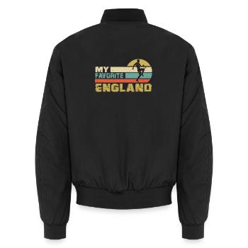 England Fußball Fussball Soccer 2022 - Unisex Bomberjacke - Schwarz - Hinten - AI Model Male 185 light (185cm)