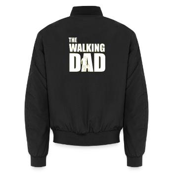 Der wandelnde Vater (weiß) Umriss - Unisex Bomberjacke - Schwarz - Hinten - AI Model Male 185 light (185cm)