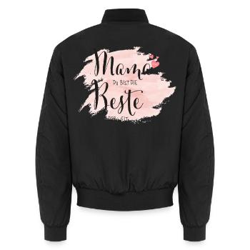 Mama du bist die Beste der Welt - Unisex Bomberjacke - Schwarz - Hinten - AI Model Male 185 light (185cm)