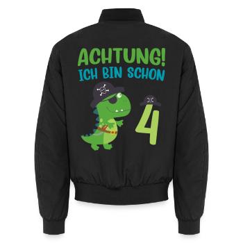 Ich bin 4 Jahre alt Dino Geburtstagsgeschenk - Unisex Bomberjacke - Schwarz - Hinten - AI Model Male 185 light (185cm)