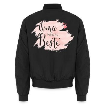 Grand-mère Tu es la meilleure du monde - Bomber unisexe - noir - Dos - AI Model Male 185 light (185cm)