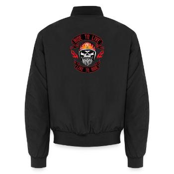 FAHREN SIE ZUM LEBEN - Unisex Bomberjacke - Schwarz - Hinten - AI Model Male 185 light (185cm)