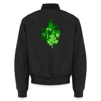 Petersilie groß - Unisex Bomberjacke - Schwarz - Hinten - AI Model Male 185 light (185cm)