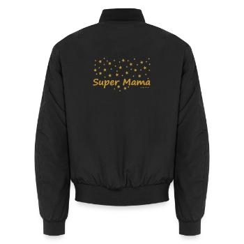 Super Mama - Unisex Bomberjacke - Schwarz - Hinten - AI Model Male 185 light (185cm)