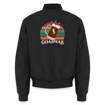 Goaßmaß Kirschgoiß Retro Vintage Bier - Unisex Bomberjacke - Schwarz - Hinten - AI Model Male 185 light (185cm)
