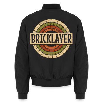 Bauarbeiten Maurer Beruf Maurer - Unisex Bomberjacke - Schwarz - Hinten - AI Model Male 185 light (185cm)