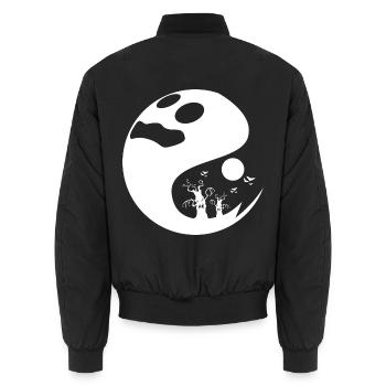 Geist Halloween Outfit Geisterstunde Geister - Unisex Bomberjacke - Schwarz - Hinten - AI Model Male 185 light (185cm)