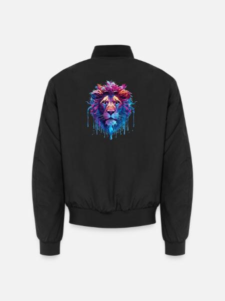 Spiritueller Löwenzauber - Unisex Bomberjacke - Schwarz