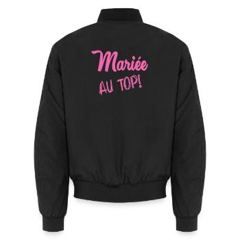 BRAUT AN DER SPITZE - Unisex Bomberjacke - Schwarz - Hinten - AI Model Male 185 light (185cm)