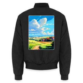 Wylam England Uk Vintage Reise Poster Souvenir - Unisex Bomberjacke - Schwarz - Hinten - AI Model Male 185 light (185cm)