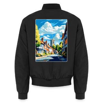 Sevenoaks England Uk Reise Poster Souvenir WPA - Unisex Bomberjacke - Schwarz - Hinten - AI Model Male 185 light (185cm)
