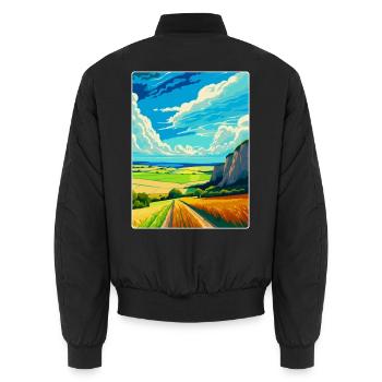 South Downs Nationalpark Reiseplakat Souvenir - Unisex Bomberjacke - Schwarz - Hinten - AI Model Male 185 light (185cm)