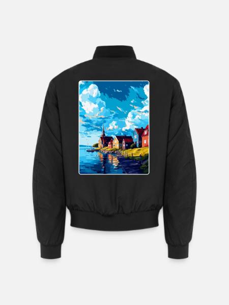 Trelleborg Schweden Vintage Reiseplakat Souvenir - Unisex Bomberjacke - Schwarz