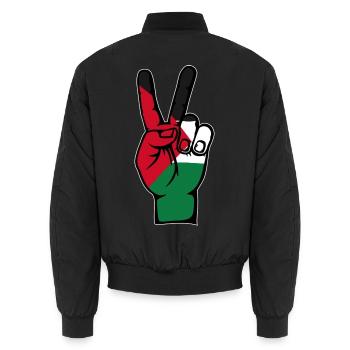 Palästina Flagge Frieden Victory Symbol - Unisex Bomberjacke - Schwarz - Hinten - AI Model Male 185 light (185cm)