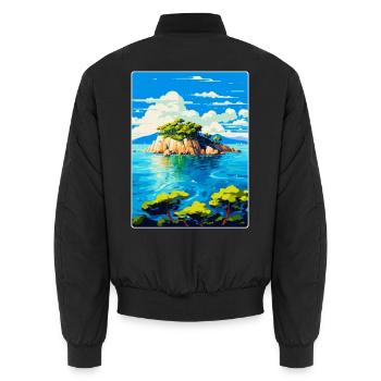 Paklinski Inseln Kroatien Vintage Reiseposter - Unisex Bomberjacke - Schwarz - Hinten - AI Model Male 185 light (185cm)