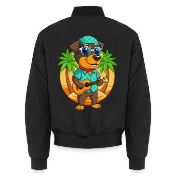 Funny Rottweiler Dog Summer Beach Sunglasses - Unisex Bomber Jacket - black - Back - AI Model Male 185 light (185cm)