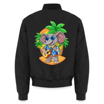 Lustige Elefant Cartoon Sommer Strand Sonnenbrille - Unisex Bomberjacke - Schwarz - Hinten - AI Model Male 185 light (185cm)