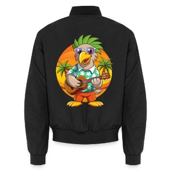 Lustige Adler Cartoon Sommer Strand Sonnenbrille Gitarre - Unisex Bomberjacke - Schwarz - Hinten - AI Model Male 185 light (185cm)